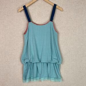 Matilda Jane Womens Boho Striped Tank Top Size M Peplum Drop Waist Clear Skies